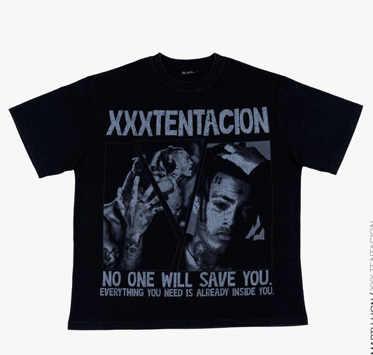 Acid-washed black T-shirt