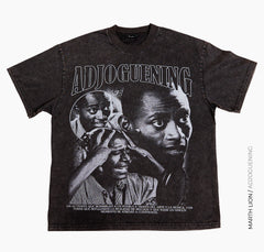 Camiseta gris con baño ácido de Adjoguening