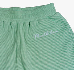 Pantalón corto texturizado de pistacho