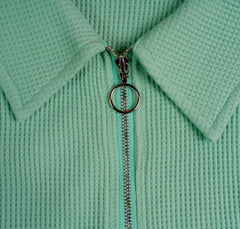 Polo corto texturizado de pistacho