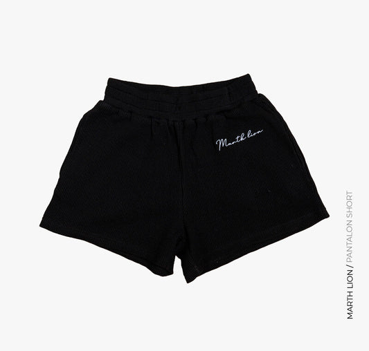 pantalones cortos negros texturizados
