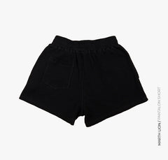 textured black shorts