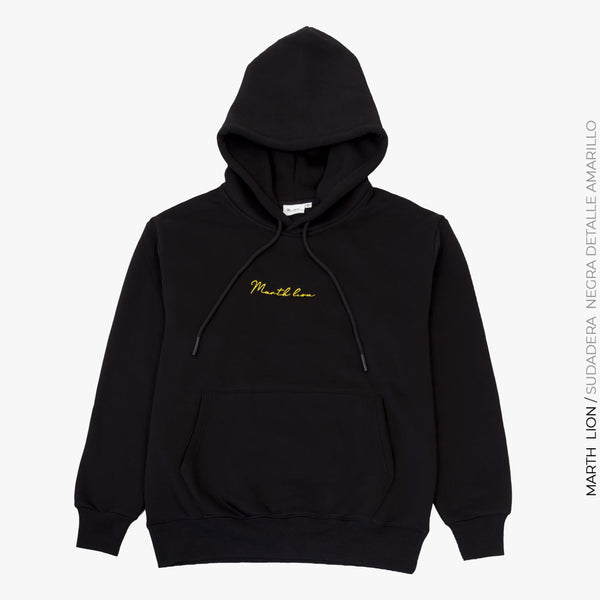 Black sweatshirt with yellow detail