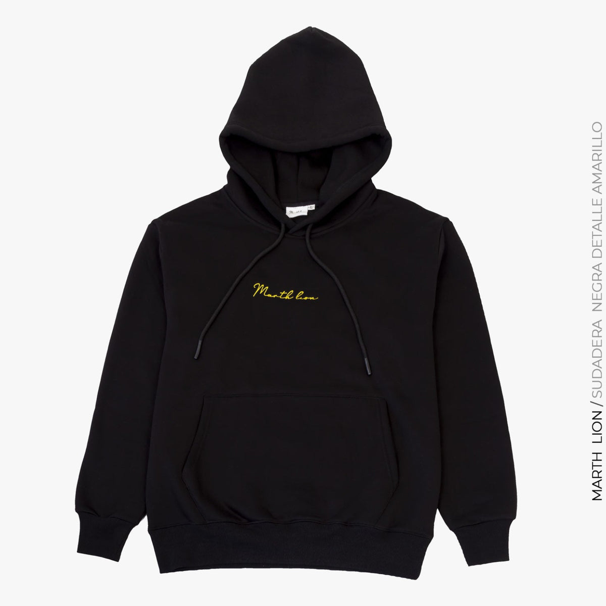 Sudadera negra con detalle amarillo