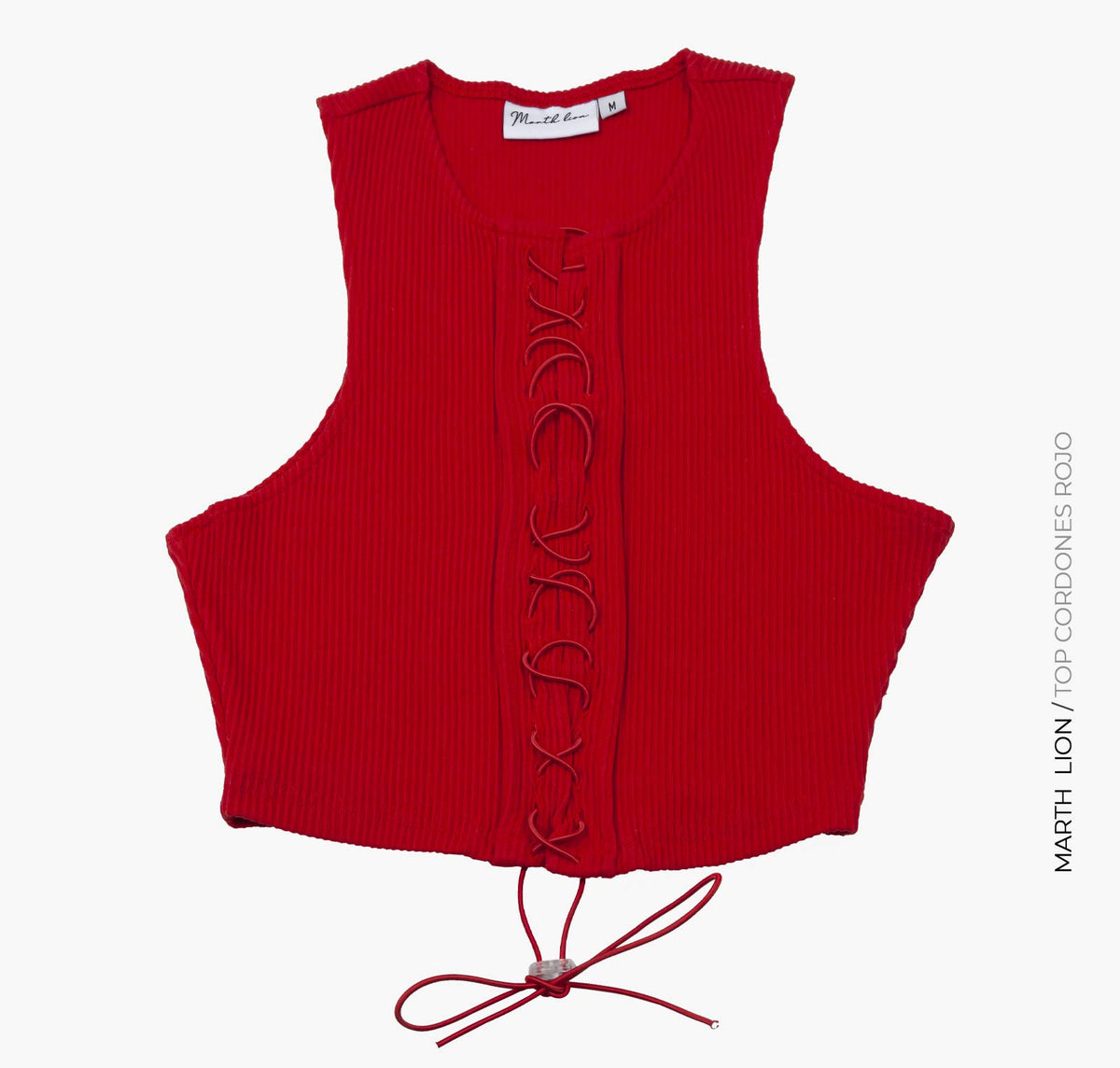 Top rojo con cordones