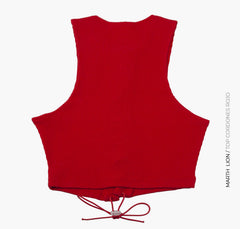 Top rojo con cordones